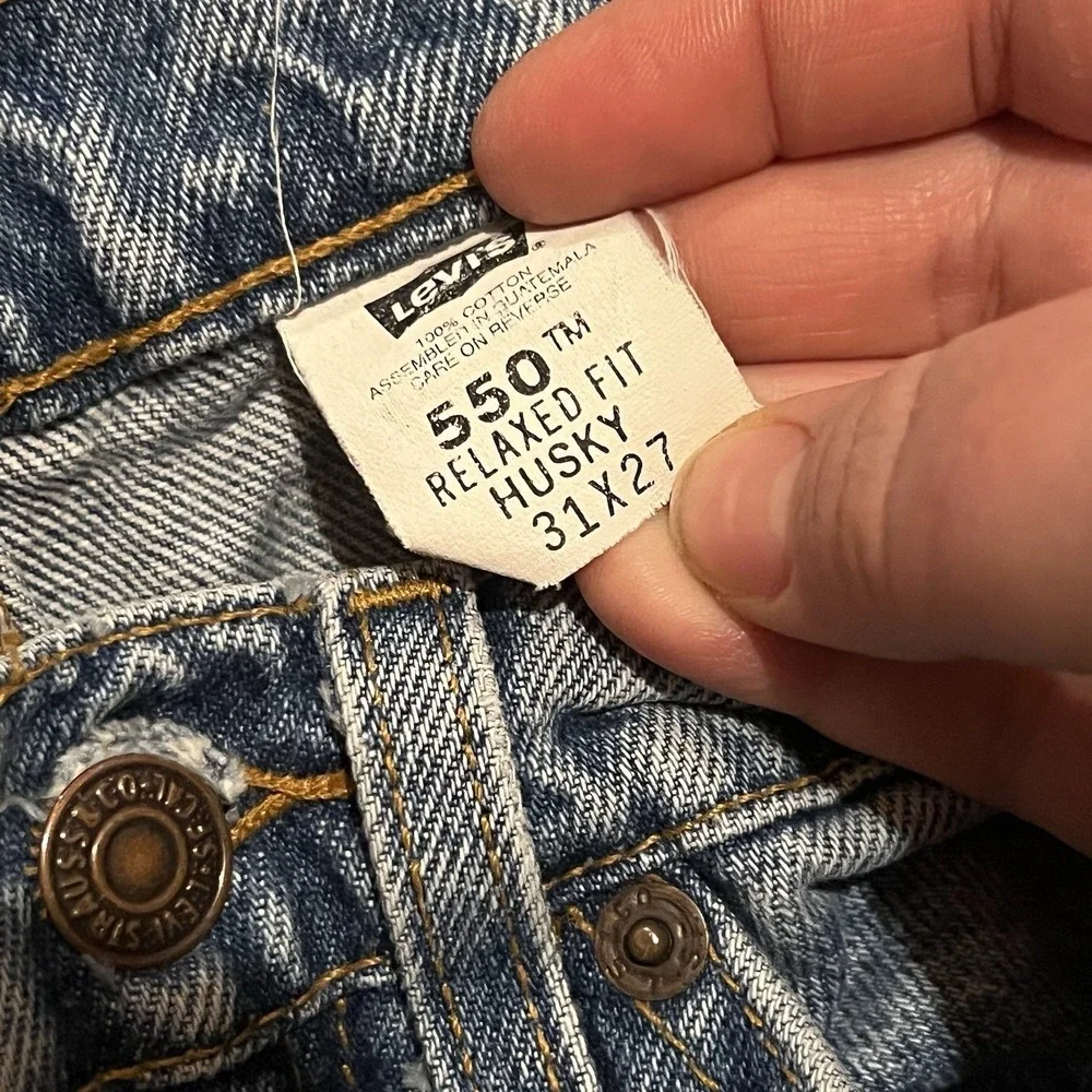 Vintage Levi's 550‎ Husky Orange Tab Denim Jeans 31x27 Paper Tag